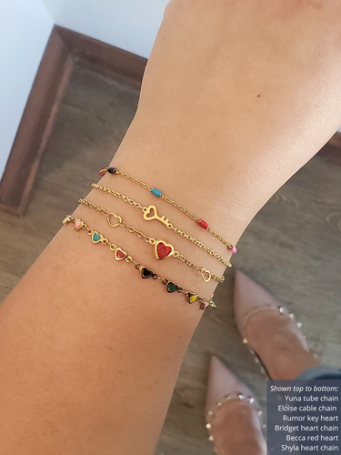 Shyla Unfinished Bracelet Chain PVD Stainless Steel, 4 Color Options