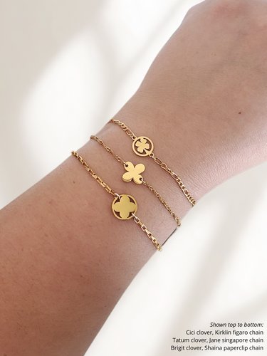 Gold Clover Flower Butterfly Connector Collection, 16 Styles PVD Stainless Steel