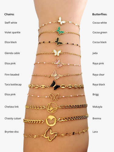 Gold Butterfly Connector Collection, PVD Stainless Steel