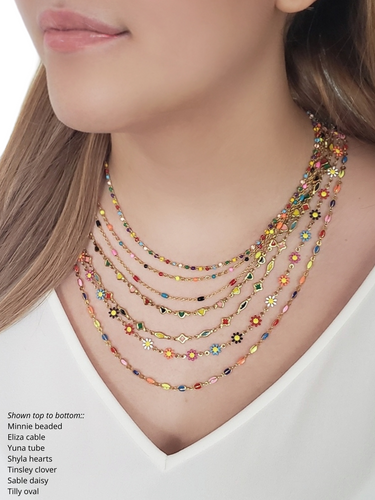 Rainbow Unfinished Necklace Chain Collection,  7 Styles PVD Stainless Steel