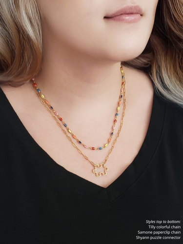 Rainbow Unfinished Necklace Chain Collection,  7 Styles PVD Stainless Steel