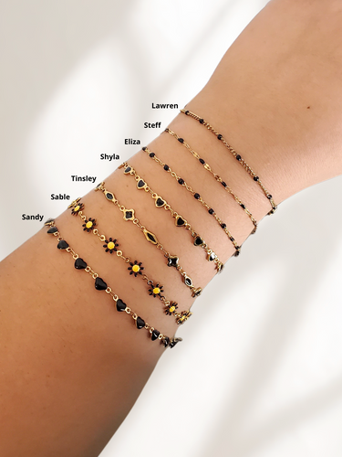 Black Gold Unfinished PVD Stainless Steel Bracelet Chains,  7 Style Options