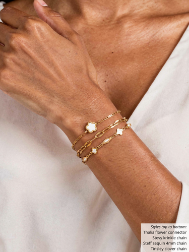 White Gold Unfinished PVD Stainless Steel Bracelet Chains,  7 Style Options