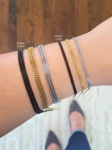 Black Unfinished PVD Stainless Steel Bracelet Chains,  6 Style Options