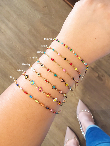 Rainbow Unfinished Bracelet Chain Collection,  7 Styles PVD Stainless Steel