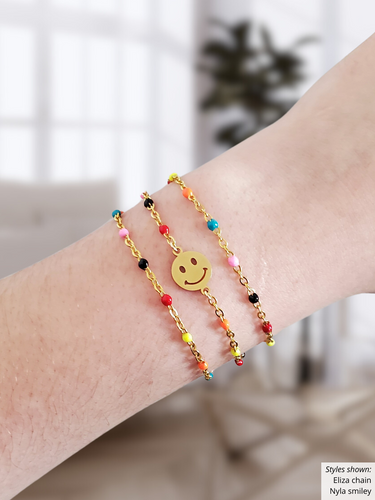 Rainbow Unfinished Bracelet Chain Collection,  7 Styles PVD Stainless Steel