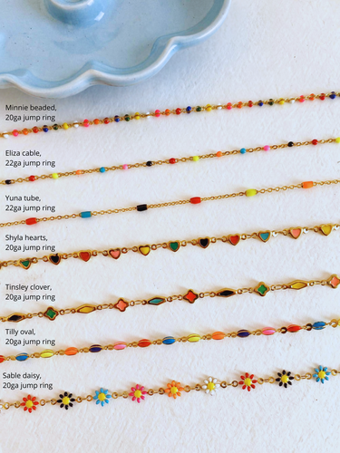 Rainbow Unfinished Bracelet Chain Collection,  7 Styles PVD Stainless Steel