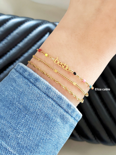 Rainbow Unfinished Bracelet Chain Collection,  7 Styles PVD Stainless Steel