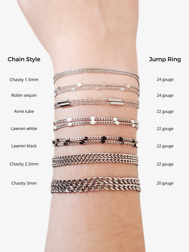 Silver Cable Unfinished Bracelet Chains,  7 Styles Stainless Steel