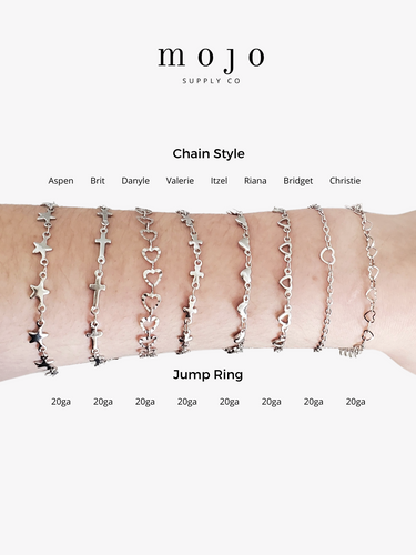 Stainless Steel Unfinished Bracelet Chain, 8 Styles Heart Star Cross