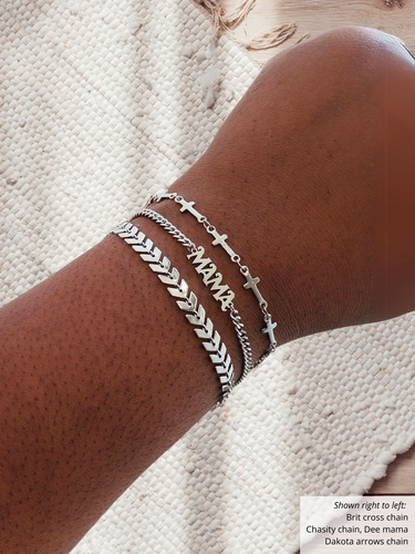 Stainless Steel Unfinished Bracelet Chain, 8 Styles Heart Star Cross