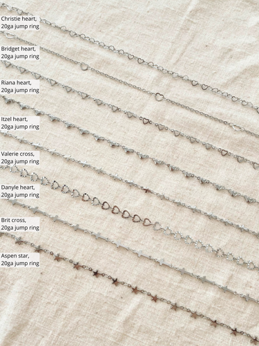 Stainless Steel Unfinished Bracelet Chain, 8 Styles Heart Star Cross