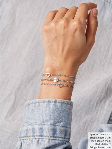 Stainless Steel Unfinished Bracelet Chain, 8 Styles Heart Star Cross