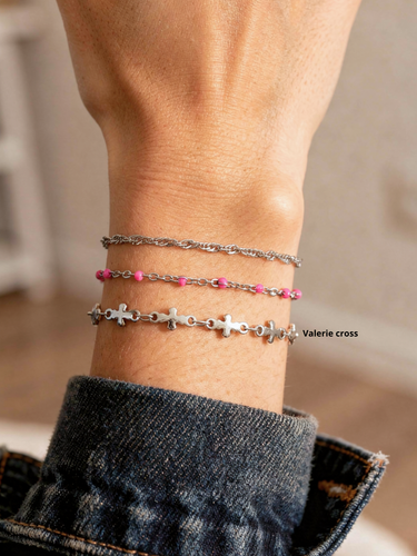 Stainless Steel Unfinished Bracelet Chain, 8 Styles Heart Star Cross