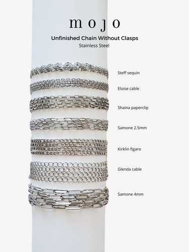 Unfinished Classic Silver Bracelet Chains,  7 Styles Stainless Steel