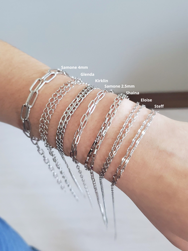 Unfinished Classic Silver Bracelet Chains,  7 Styles Stainless Steel