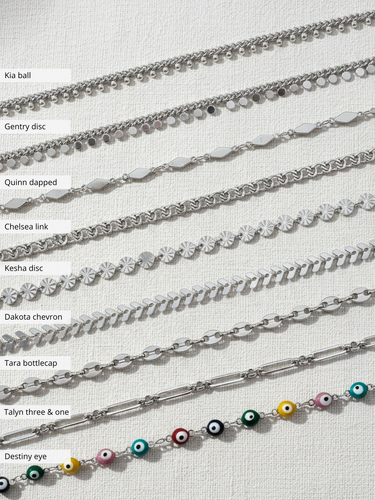 Unfinished Silver Bracelet Chain Collection,  9 Styles Stainless Steel