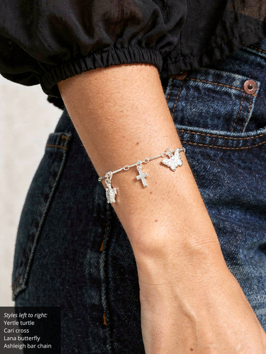 Ashleigh Unfinished Bar Link Bracelet Chain, 14K Gold Filled or Sterling Silver