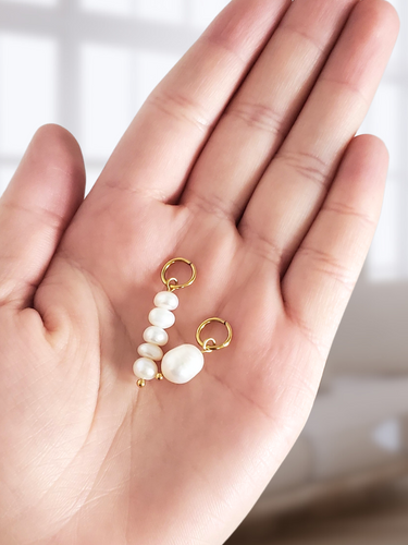 Gold Freshwater Pearl Pendant, 2 Styles PVD Stainless Steel