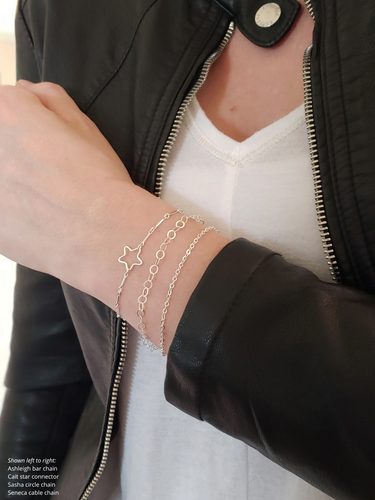 Seneca Unfinished Cable Bracelet Chain, 14K Gold Filled or Sterling Silver