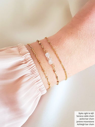 Seneca Unfinished Cable Bracelet Chain, 14K Gold Filled or Sterling Silver