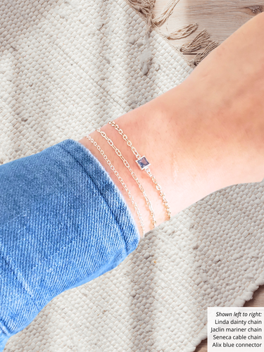 Seneca Unfinished Cable Bracelet Chain, 14K Gold Filled or Sterling Silver