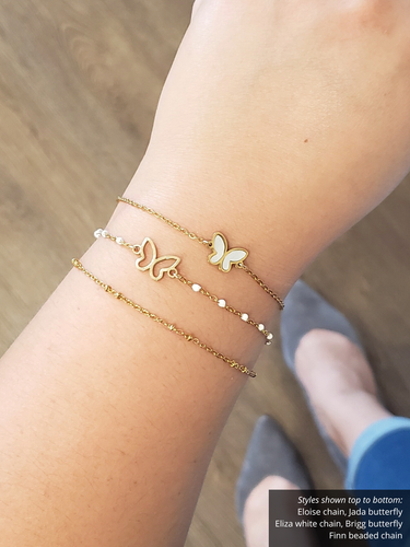 Gold Colorful Unfinished Bracelet Chain Collection, 8 Styles PVD Stainless Steel