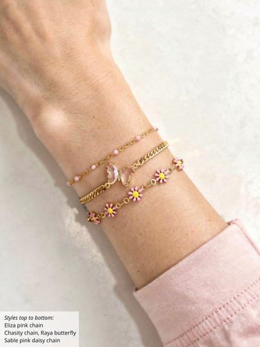 Gold Colorful Unfinished Bracelet Chain Collection, 8 Styles PVD Stainless Steel