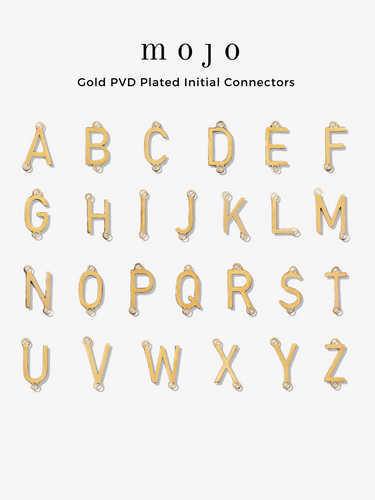 Kaura Gold Letter Necklace Connector, PVD Stainless Steel