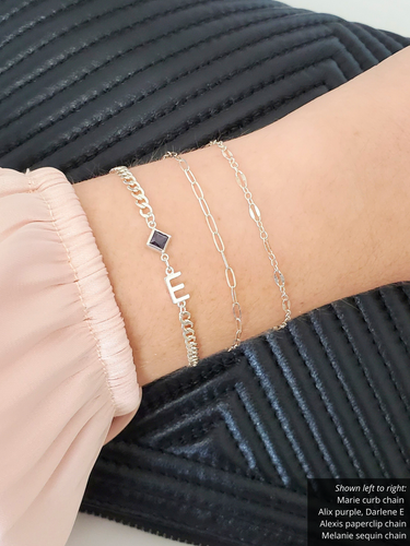 Sterling Silver Jewel Toned Bracelet Connector Shapes, 3 Colors