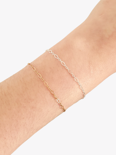 Gina Unfinished Diamond Bracelet Chain, Gold Filled And Sterling Silver