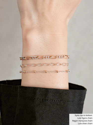 Regan Unfinished Marquise Bracelet Chain, Gold Filled And Sterling Silver