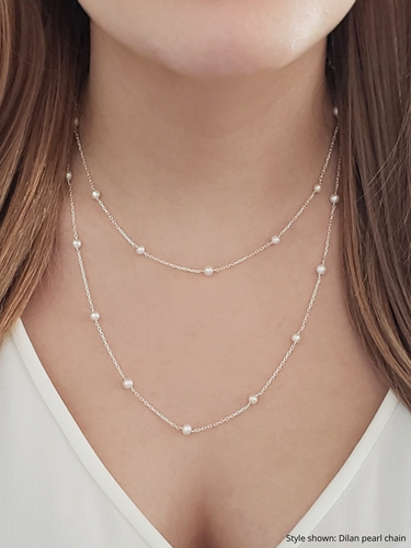 Pearl and Cubic Zirconia Unfinished Necklace Chain Collection, Gold Filled And Sterling Silver