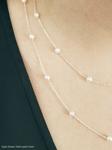 Pearl and Cubic Zirconia Unfinished Necklace Chain Collection, Gold Filled And Sterling Silver