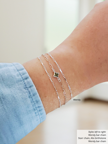 Unfinished Bar Link Bracelet Chain Collection, 14K Gold Filled or Sterling Silver