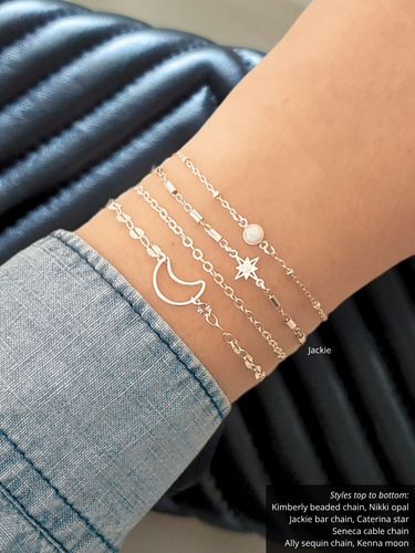 Unfinished Bar Link Bracelet Chain Collection, 14K Gold Filled or Sterling Silver