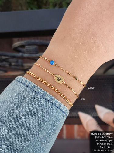 Unfinished Bar Link Bracelet Chain Collection, 14K Gold Filled or Sterling Silver