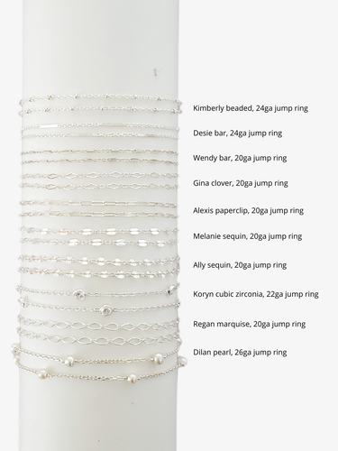 Sterling Silver Unfinished Necklace Chain Collection, 10 Styles
