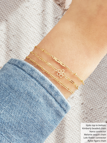 Mom, Mama, Nana Bracelet Connectors, Gold Filled And Sterling Silver