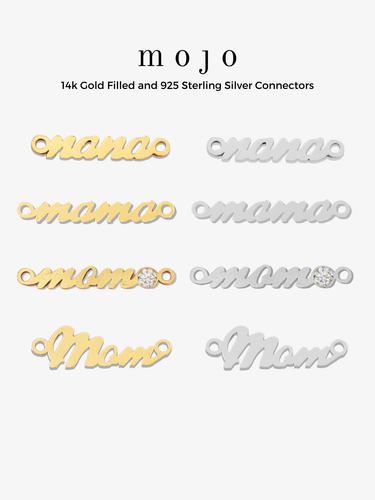 Mom, Mama, Nana Bracelet Connectors, Gold Filled And Sterling Silver