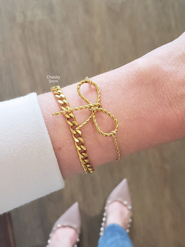 Gold Classic Unfinished Bracelet Chain Collection, PVD Stainless Steel