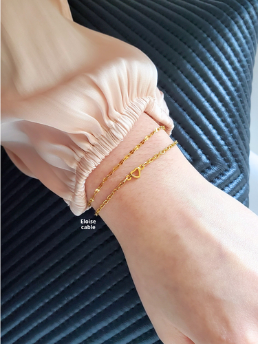 Gold Classic Unfinished Bracelet Chain Collection, PVD Stainless Steel