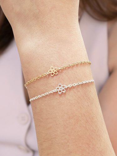 Loki Flower Bracelet Connector, Gold Filled or Sterling Silver