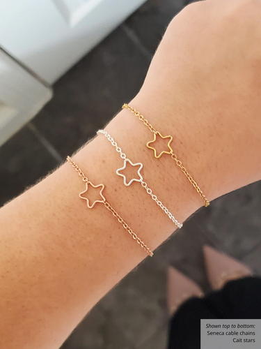 Cait Star Bracelet Connector, Gold Filled or Sterling Silver