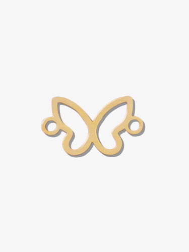 Brigg Gold Butterfly Bracelet Connector Charm, PVD Stainless Steel