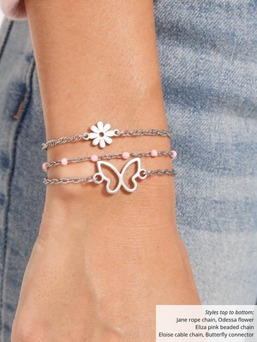 Brigg Butterfly Bracelet Connector Charm, PVD Stainless Steel