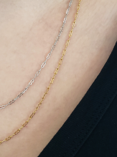 Devin Unfinished Krinkle Necklace Chain, PVD Stainless Steel