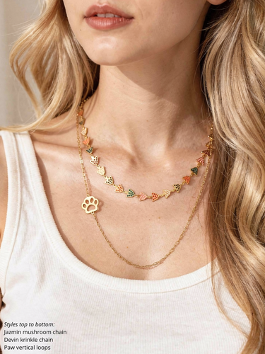 Devin Unfinished Krinkle Necklace Chain, PVD Stainless Steel