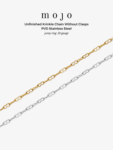 Devin Unfinished Krinkle Bracelet Chain, PVD Stainless Steel