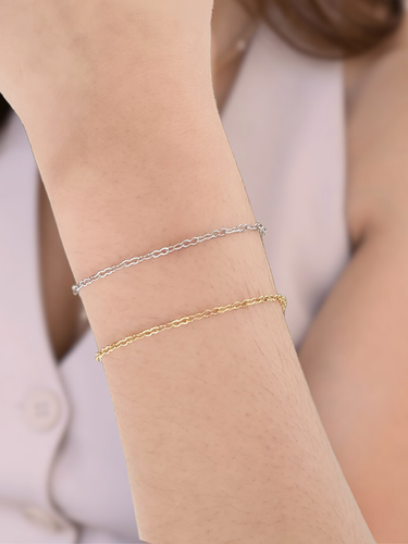 Devin Unfinished Krinkle Bracelet Chain, PVD Stainless Steel